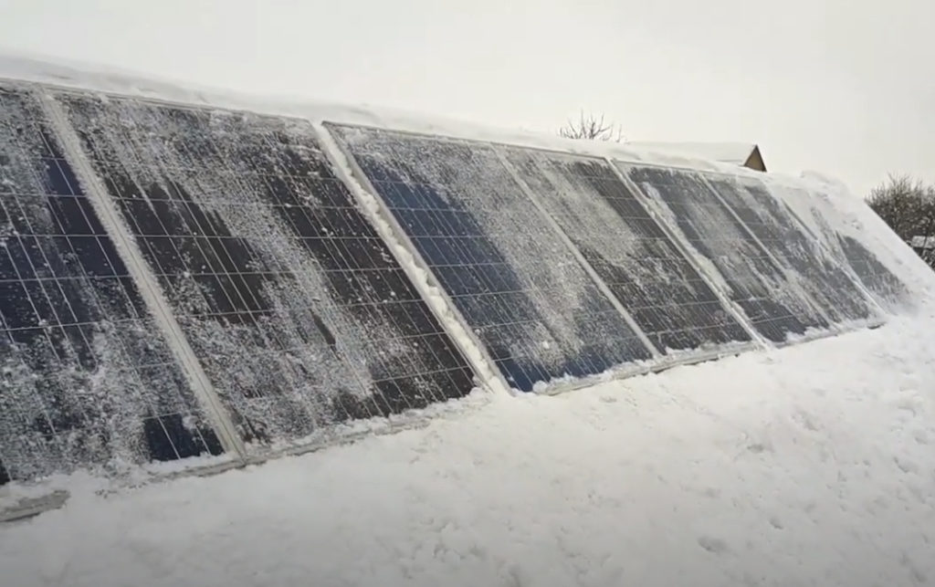 Solar panels in winter