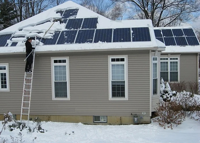 How snow affects energy generation (photo)
