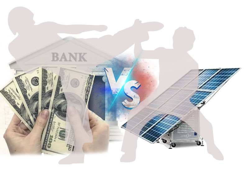 Energia solar x depósito bancário (foto)
